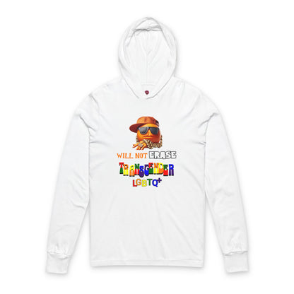 The Orange Man Wil Not Erace Transgender Unisex Long Sleeve Hooded Tee