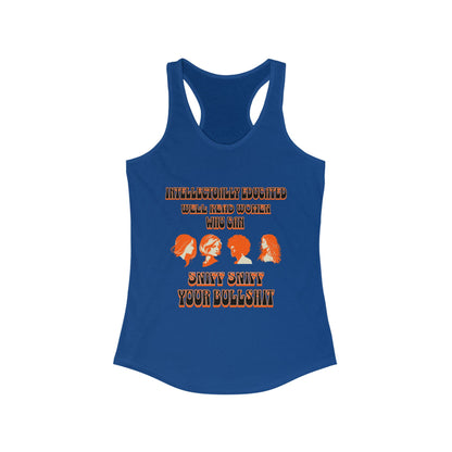 'Intellectually Educated Women Sniff Your Bullshit' Women's Racerback Tank - Perfect for Feminists, Book Lovers, Gift for Her