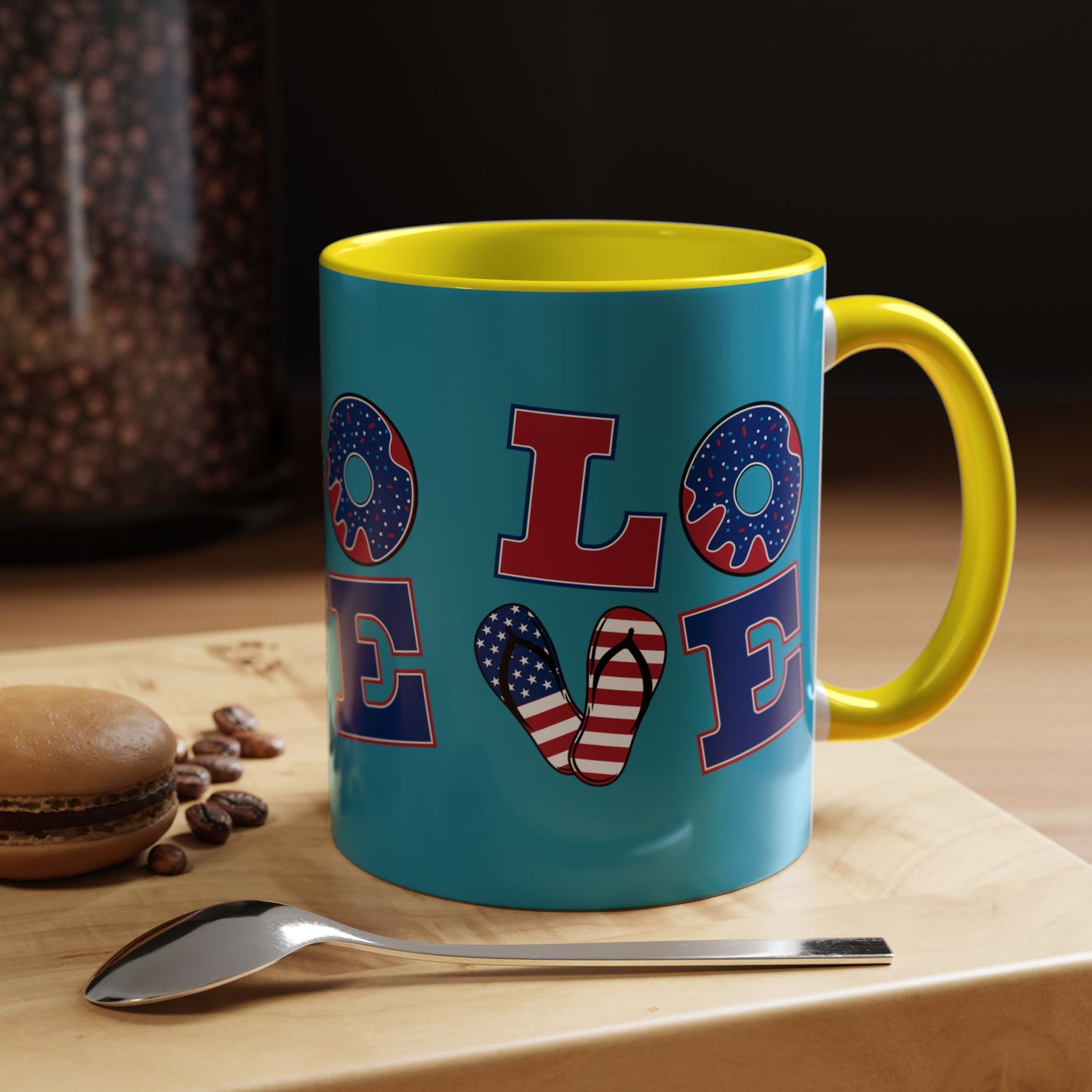 Patriotic Love Coffee Mug | 4th of July Gift, Fun Kitchen Decor, Custom Drinkware for Coffee Lovers, Unique Gift Idea