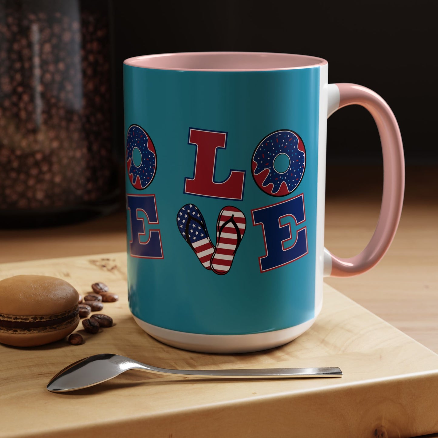 Patriotic Love Coffee Mug | 4th of July Gift, Fun Kitchen Decor, Custom Drinkware for Coffee Lovers, Unique Gift Idea