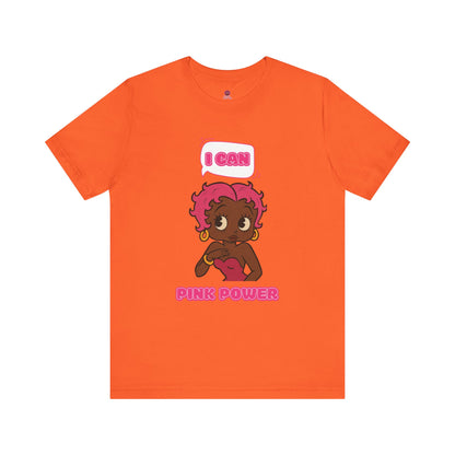 Empowering "I Can" Pink Power Tee, Unisex Graphic T-Shirt, Fun Casual Wear, Summer Fashion, Feminism Apparel