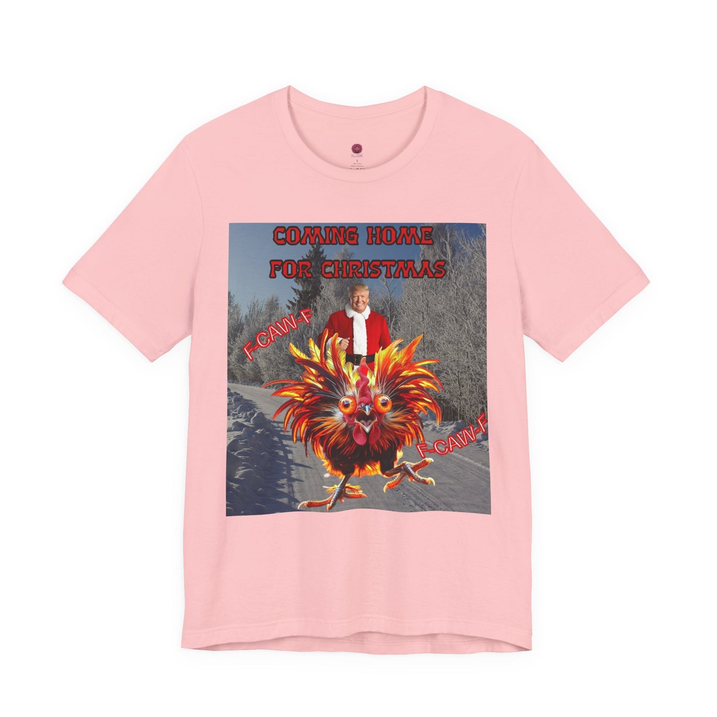 Christmas T‑Shirt “Coming Home for Christmas” with Festive Rooster Design