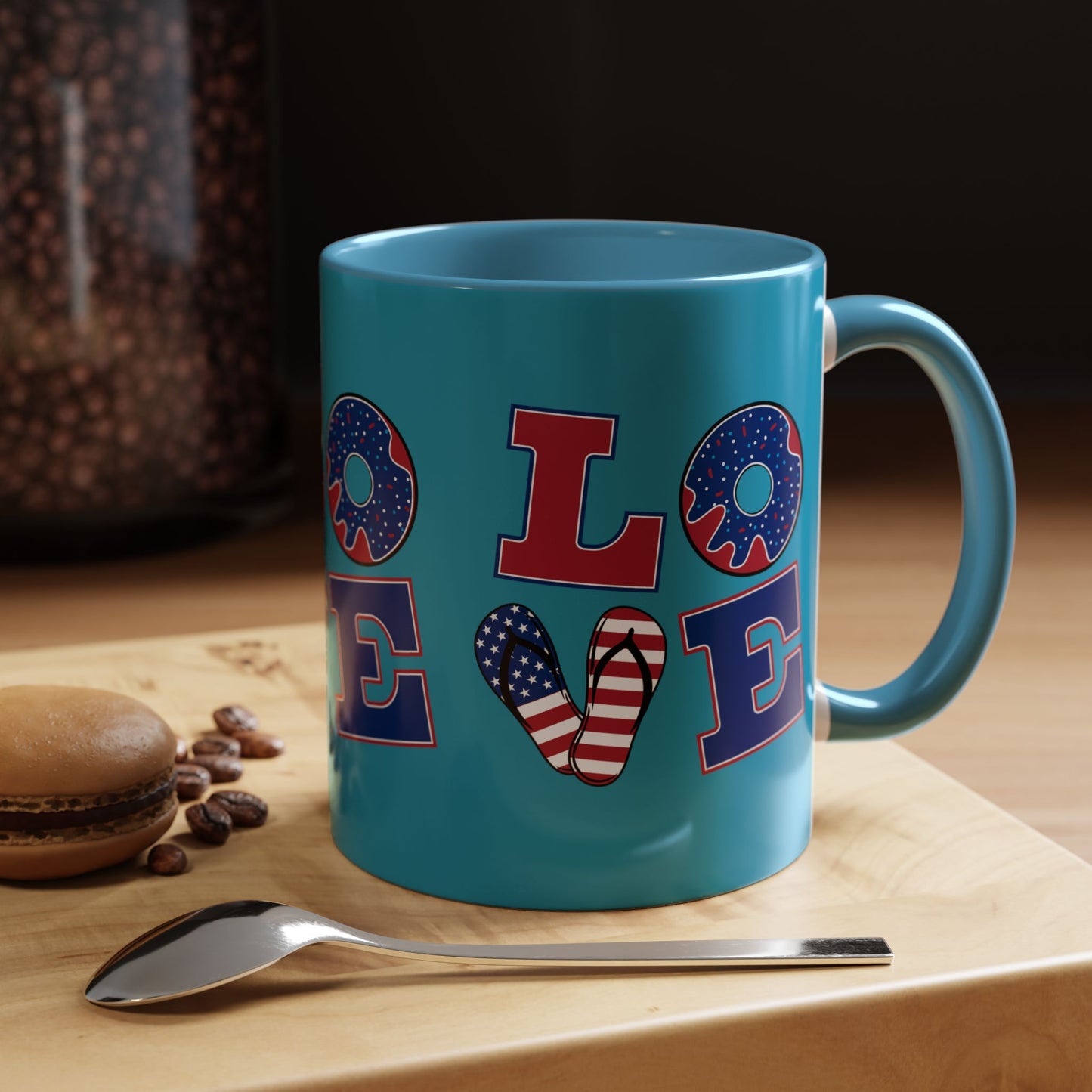 Patriotic Love Coffee Mug | 4th of July Gift, Fun Kitchen Decor, Custom Drinkware for Coffee Lovers, Unique Gift Idea