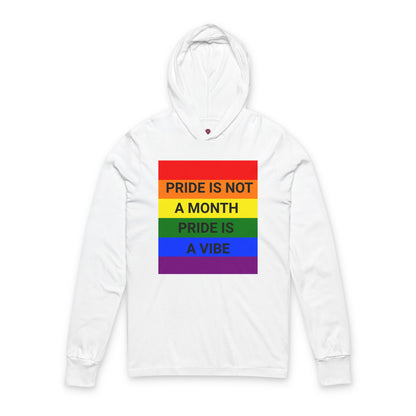 Pride Vibe Unisex Graphic Long Sleeve Hooded T-Shirt, LGBTQ+ Pride Month Apparel, Rainbow Pride Clothing