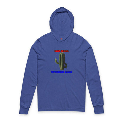 Rough Outside Refreshing Inside Cactus Themed Long Sleeve Hooded Unisex T-Shirt, Summer Vibes Tee