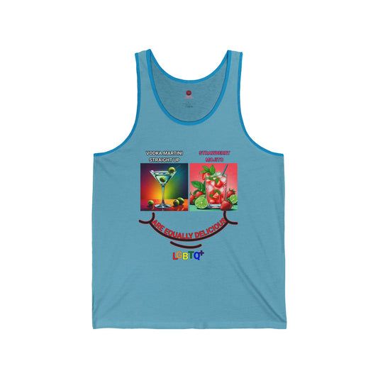 LGBTQ+ All Equally Delicious Cocktails Short Sleeve Tee - Fun Pride Tank Top for Celebrations