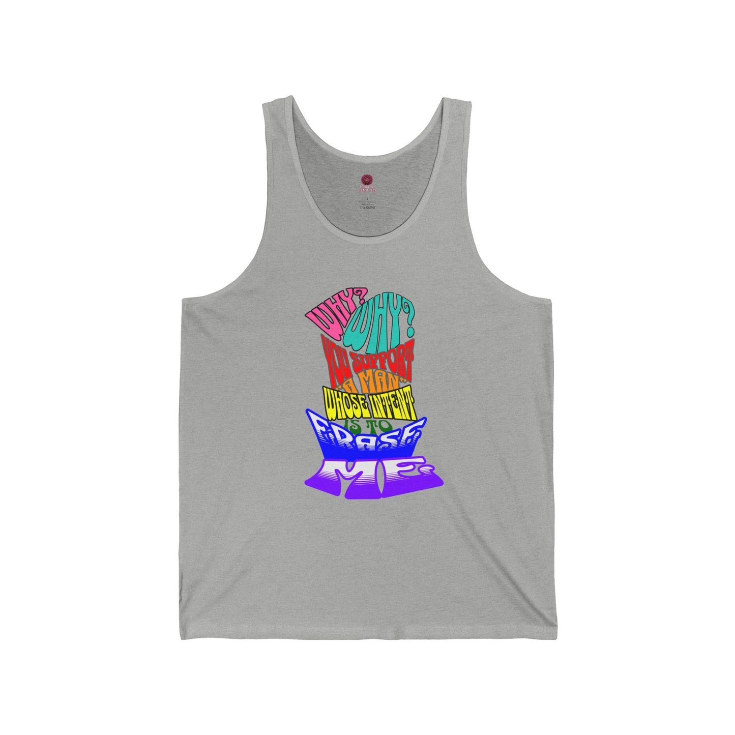 Front and Back Graphic Pride Unisex Tank Top - Why? You Support "a man"" Statement Shirt