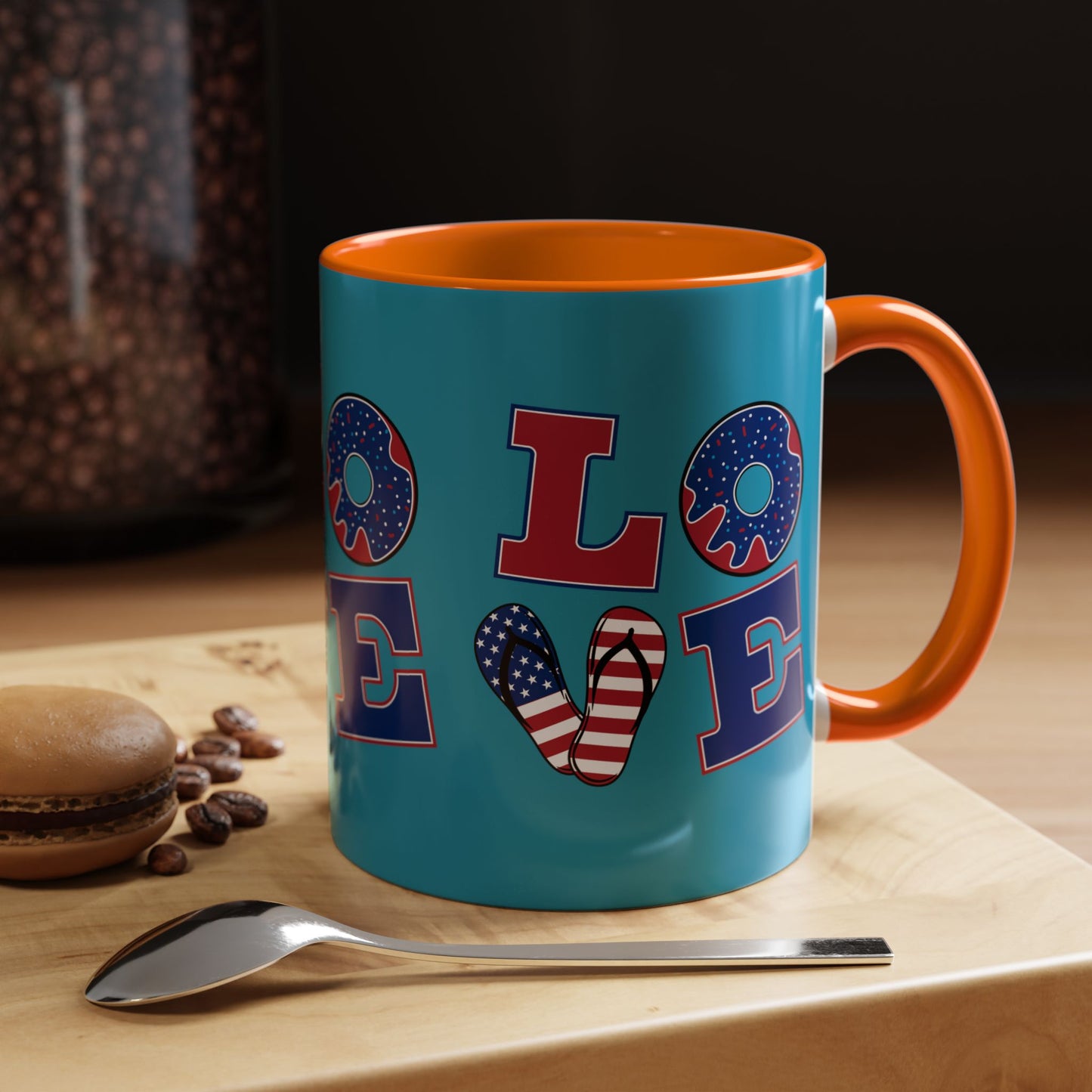 Patriotic Love Coffee Mug | 4th of July Gift, Fun Kitchen Decor, Custom Drinkware for Coffee Lovers, Unique Gift Idea
