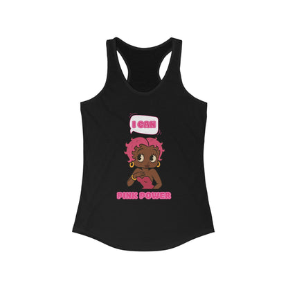 Empowering "I Can" Pink Power Women's Racerback Tank, Fun Casual Wear, Summer Fashion, Feminism Apparel