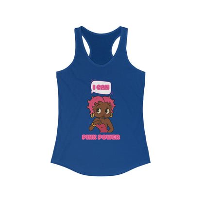 Empowering "I Can" Pink Power Women's Racerback Tank, Fun Casual Wear, Summer Fashion, Feminism Apparel