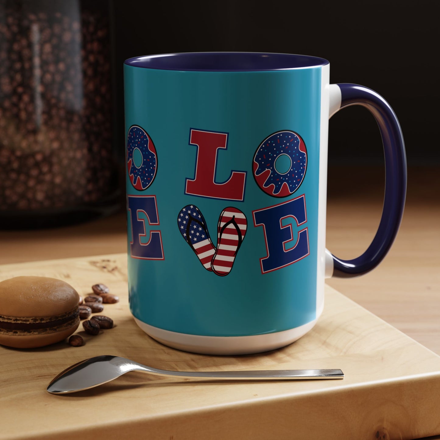 Patriotic Love Coffee Mug | 4th of July Gift, Fun Kitchen Decor, Custom Drinkware for Coffee Lovers, Unique Gift Idea