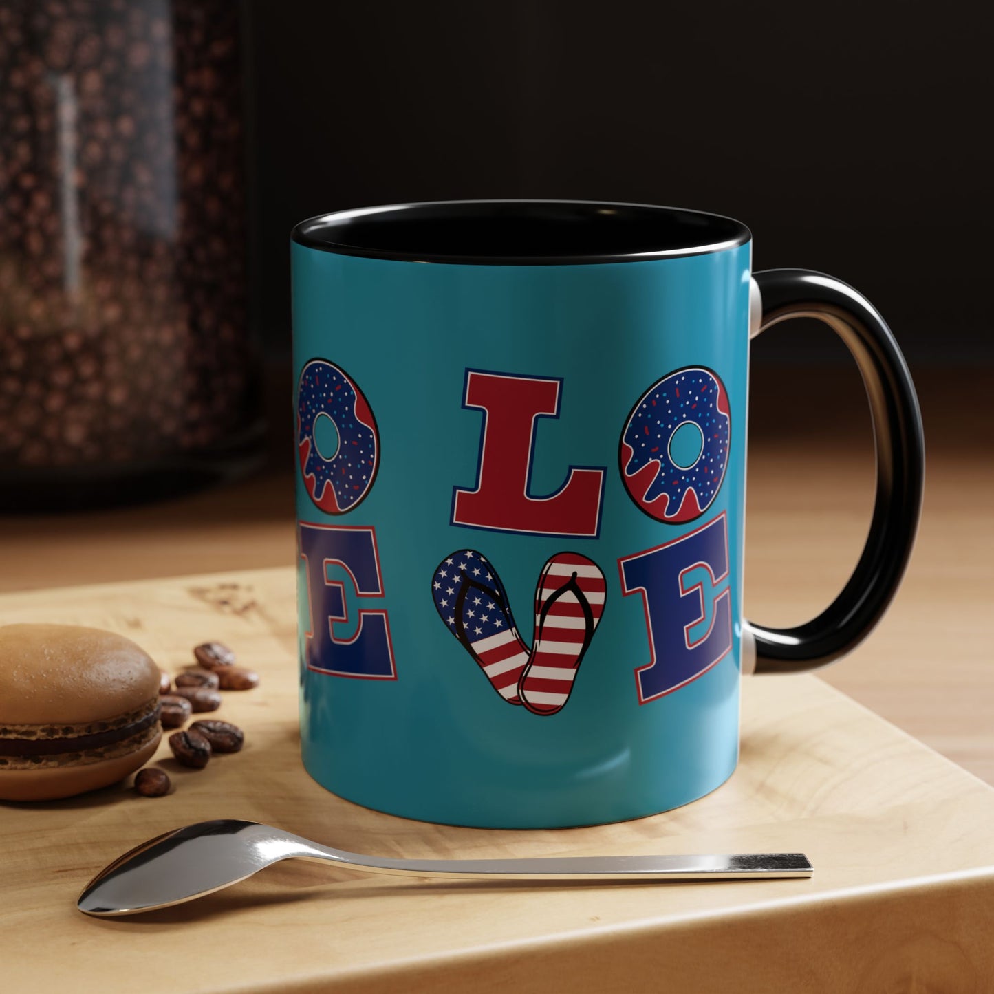 Patriotic Love Coffee Mug | 4th of July Gift, Fun Kitchen Decor, Custom Drinkware for Coffee Lovers, Unique Gift Idea