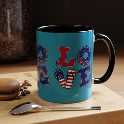 Patriotic Love Coffee Mug | 4th of July Gift, Fun Kitchen Decor, Custom Drinkware for Coffee Lovers, Unique Gift Idea