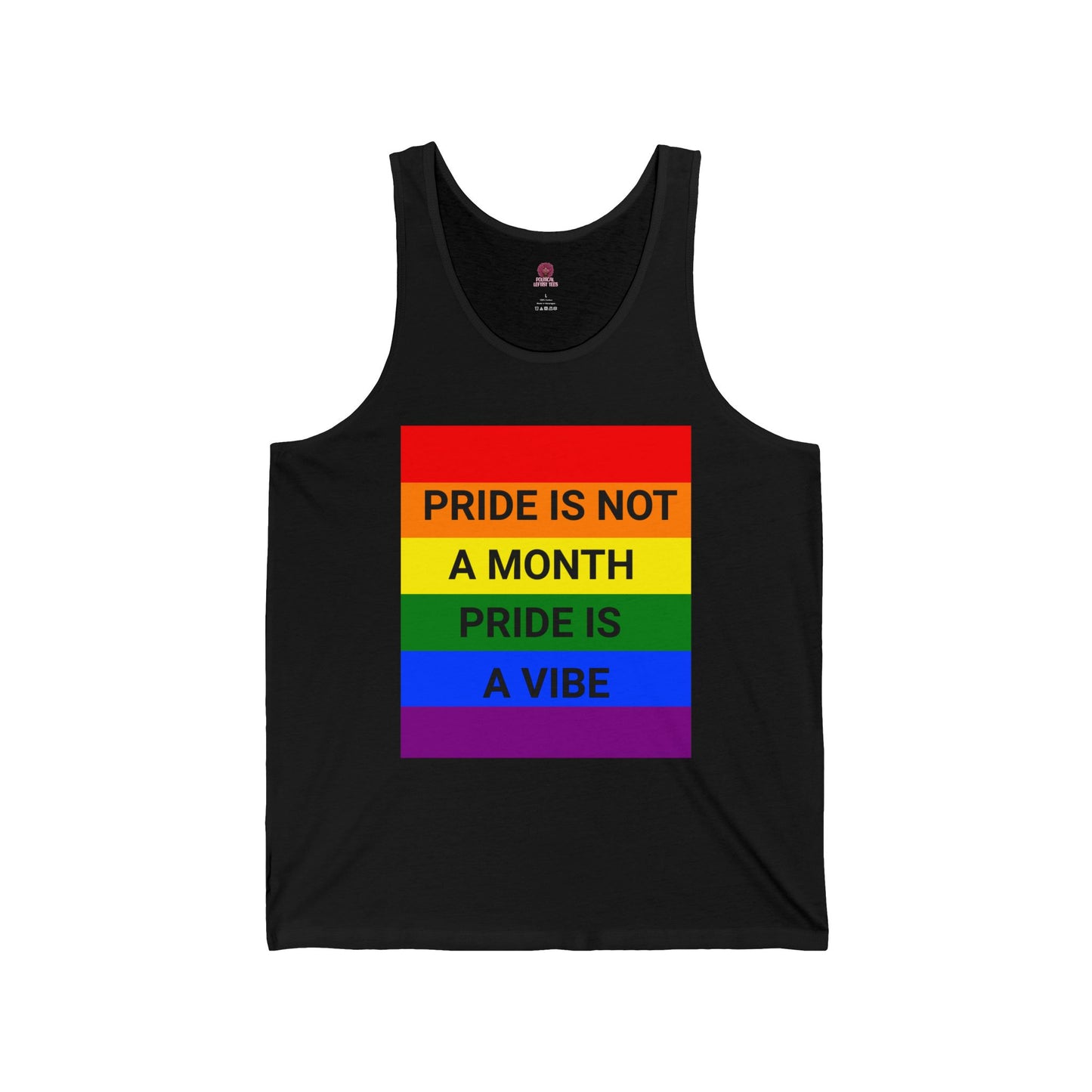 Pride Vibe Unisex Graphic Tank Top, LGBTQ+ Pride Month Apparel, Rainbow Pride Clothing