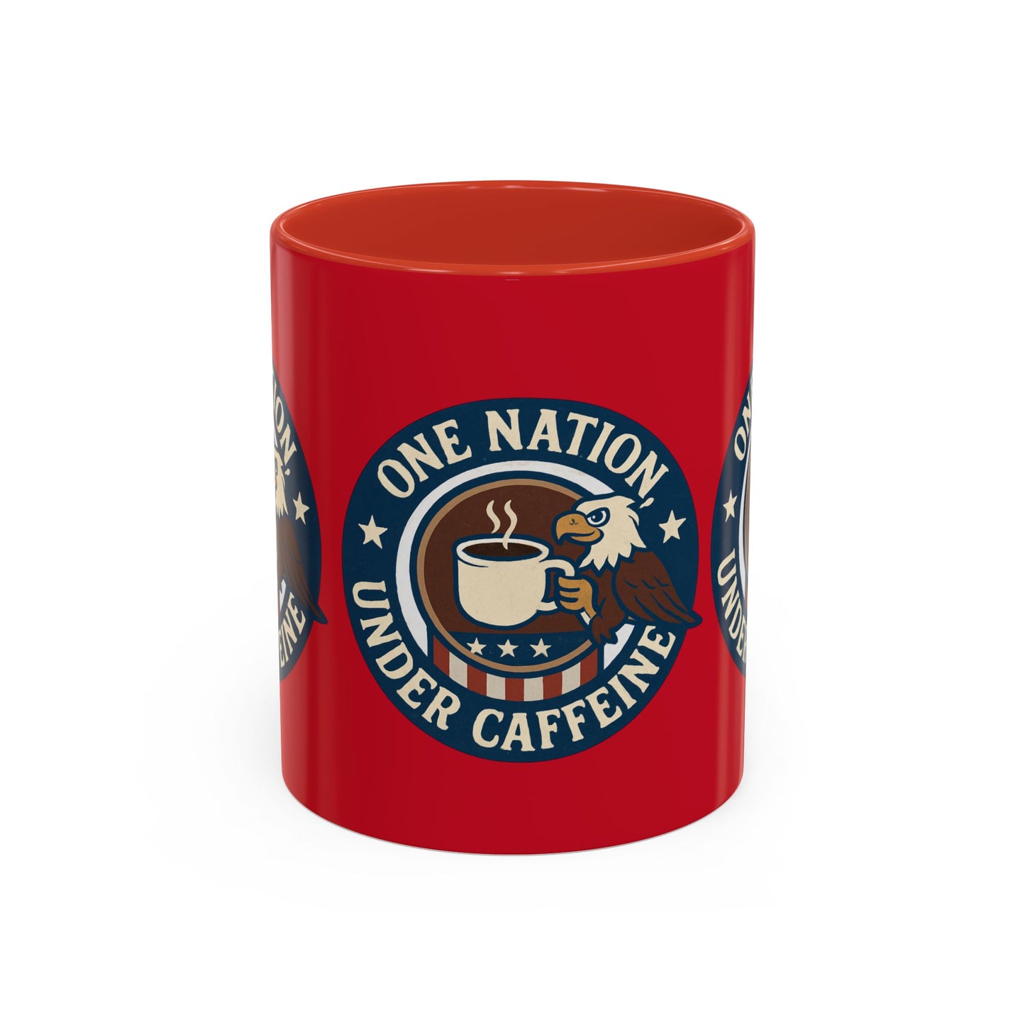 Patriotic Coffee Mug, One Nation Under Caffeine, USA Gift, Americana Mugs, Coffee Lovers Gift, Red White Blue Cup