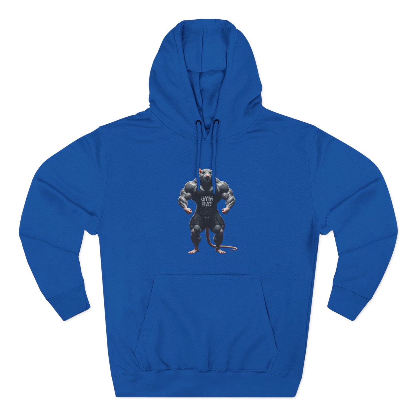 Gym Rat  Front & Back Design Fleece Hoodie For Workout, Great For Gym, Warm Winter Apparel, Unique Graphic Sweatshirt