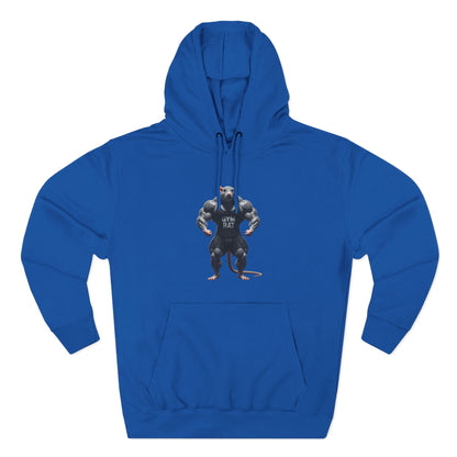 Gym Rat  Front & Back Design Fleece Hoodie For Workout, Great For Gym, Warm Winter Apparel, Unique Graphic Sweatshirt