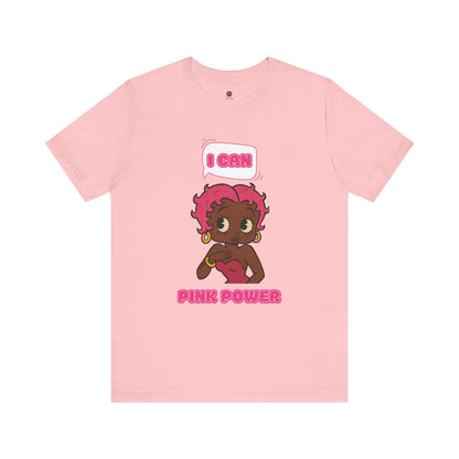 Empowering "I Can" Pink Power Tee, Unisex Graphic T-Shirt, Fun Casual Wear, Summer Fashion, Feminism Apparel