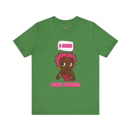 Empowering "I Can" Pink Power Tee, Unisex Graphic T-Shirt, Fun Casual Wear, Summer Fashion, Feminism Apparel