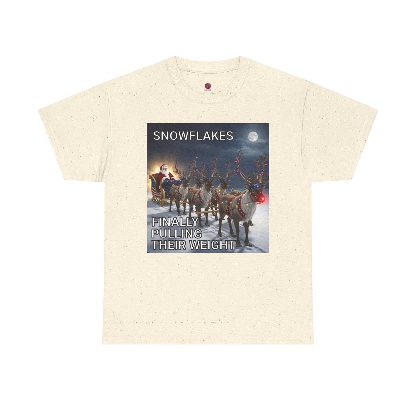 Snowflakes Finally Pulling Their Weight T-Shirt — Funny Santa Reindeer Tee