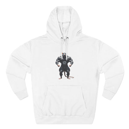 Gym Rat  Front & Back Design Fleece Hoodie For Workout, Great For Gym, Warm Winter Apparel, Unique Graphic Sweatshirt