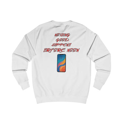 Nothing Good Happens Before Noon, Back Print Sweatshrt  | Casual Wear, Gift for Friends, Birthday Top, Everyday Comfort