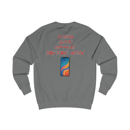 Nothing Good Happens Before Noon, Back Print Sweatshrt  | Casual Wear, Gift for Friends, Birthday Top, Everyday Comfort