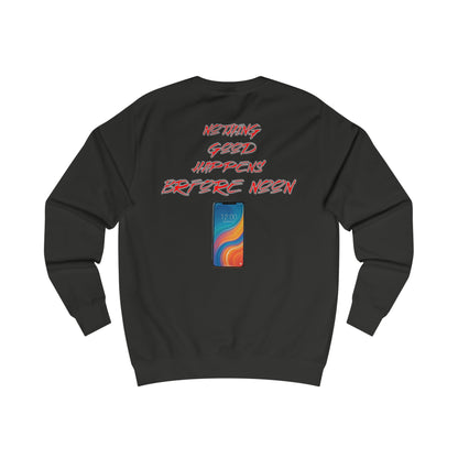 Nothing Good Happens Before Noon, Back Print Sweatshrt  | Casual Wear, Gift for Friends, Birthday Top, Everyday Comfort