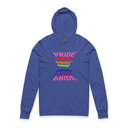 "Pride" Graphic Long Sleeve Hooded Tee, Unisex Pride Shirt, LGBTQ+ Awareness Top
