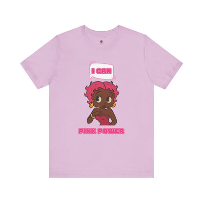Empowering "I Can" Pink Power Tee, Unisex Graphic T-Shirt, Fun Casual Wear, Summer Fashion, Feminism Apparel