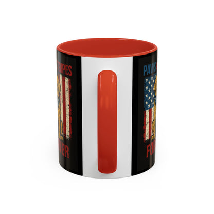 Dog Lover's Paws & Stripes Coffee Mug - Forever Loyal Pet Gift, 4th of July, Patriotic Dog Decor, Unique Pet Owner Mug