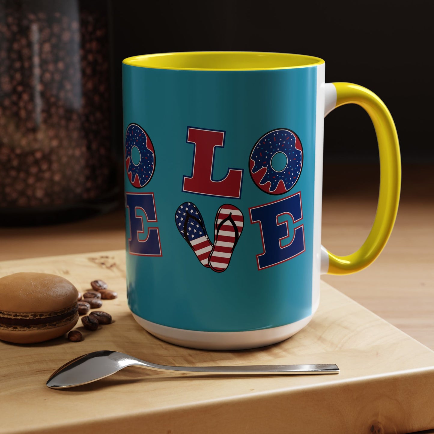 Patriotic Love Coffee Mug | 4th of July Gift, Fun Kitchen Decor, Custom Drinkware for Coffee Lovers, Unique Gift Idea