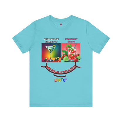 LGBTQ+ All Equally Delicious Cocktails Short Sleeve Tee - Fun Pride Celebrations