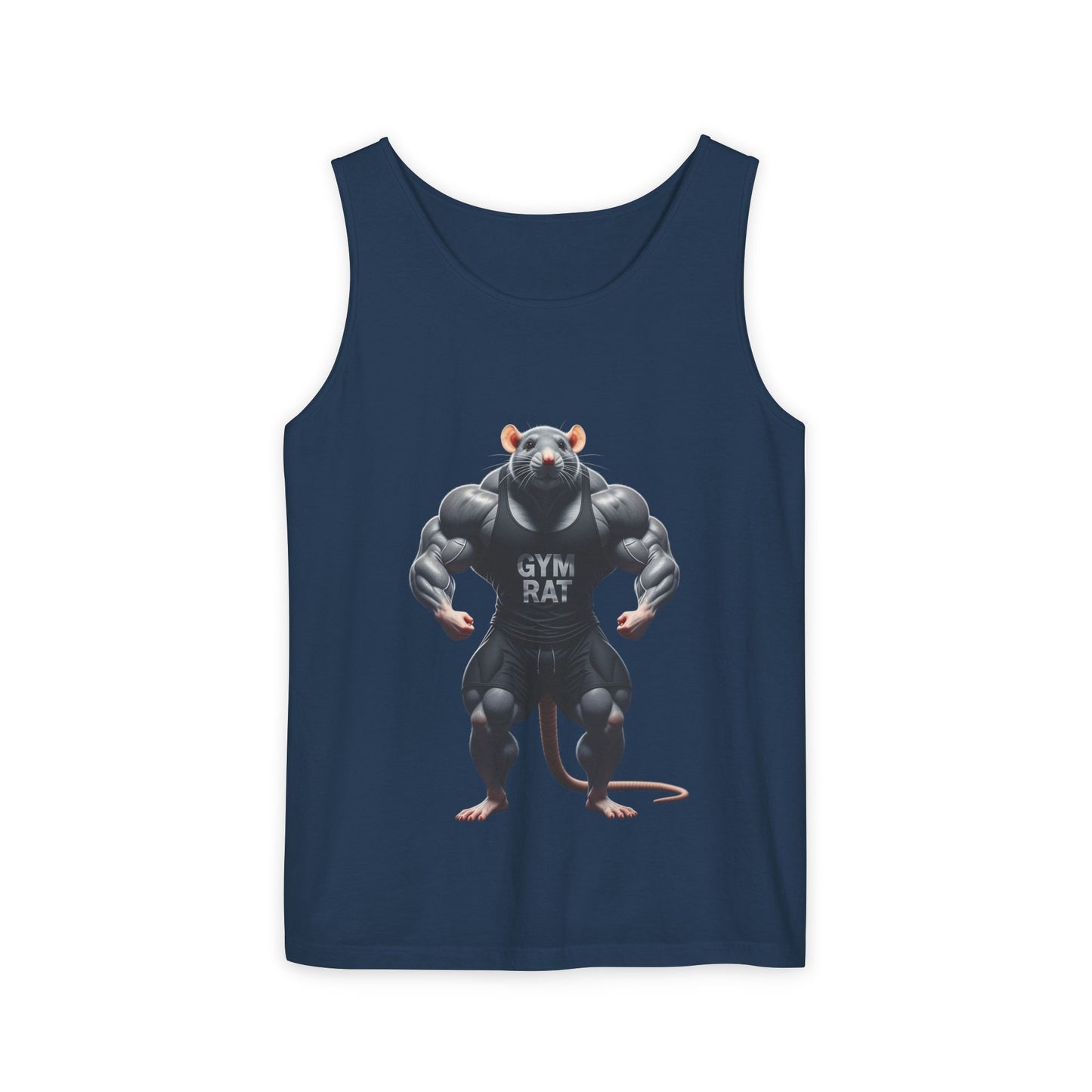 Gym Rat, Men's Front & Back Design, Tank Top, Funny Fitness Shirt,  Workout Apparel, Unique Gift for Weightlifters, Humorous Activewear