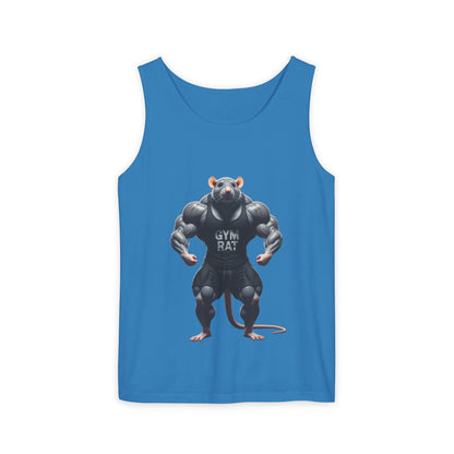 Gym Rat, Men's Front & Back Design, Tank Top, Funny Fitness Shirt,  Workout Apparel, Unique Gift for Weightlifters, Humorous Activewear