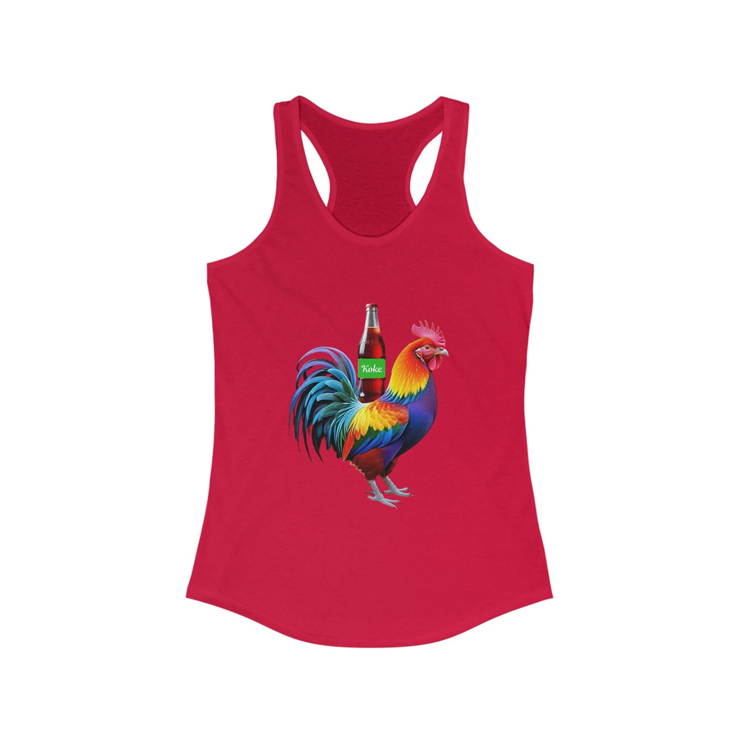 Colorful Koke On The Cock Graphic Womens Racerback Tank