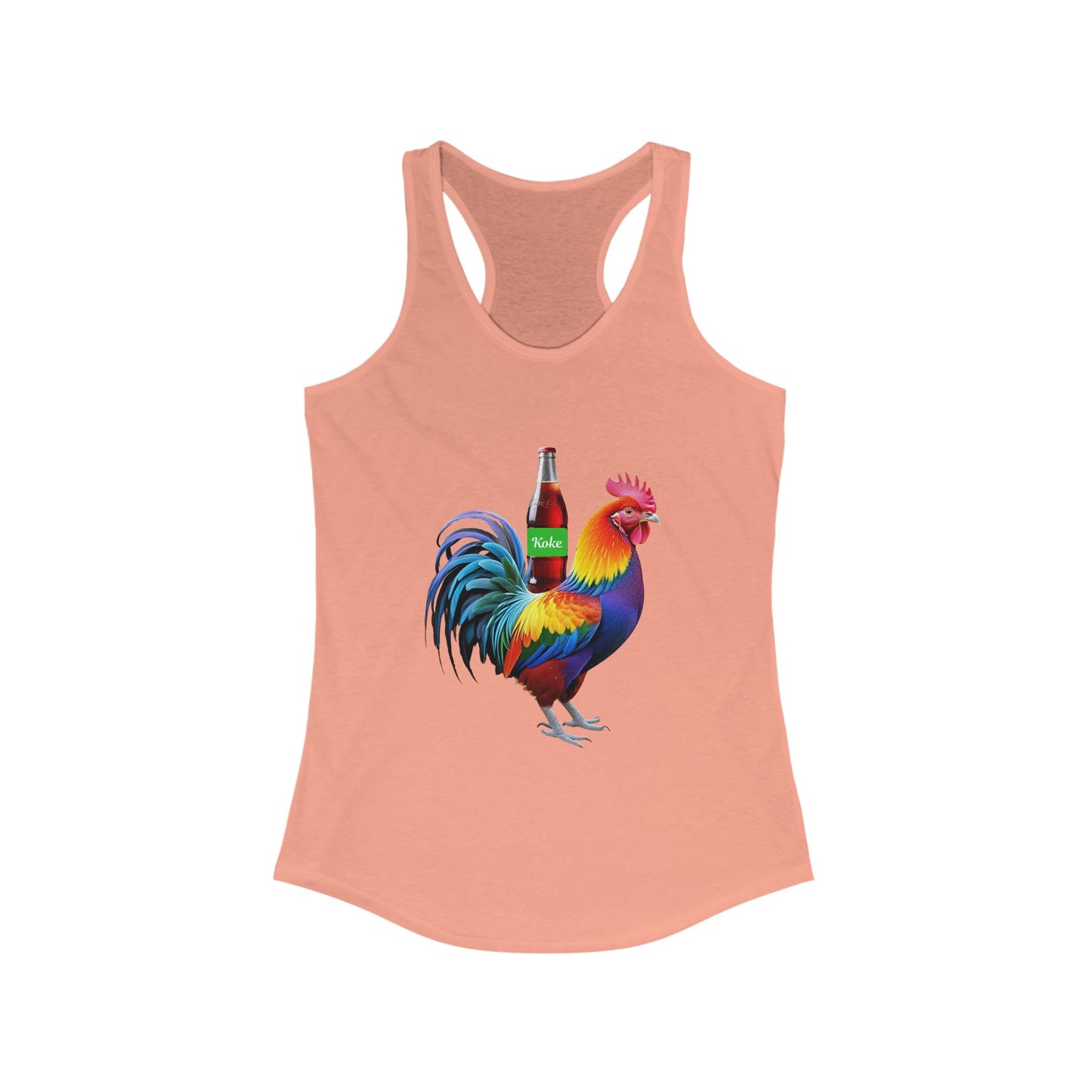 Colorful Koke On The Cock Graphic Womens Racerback Tank