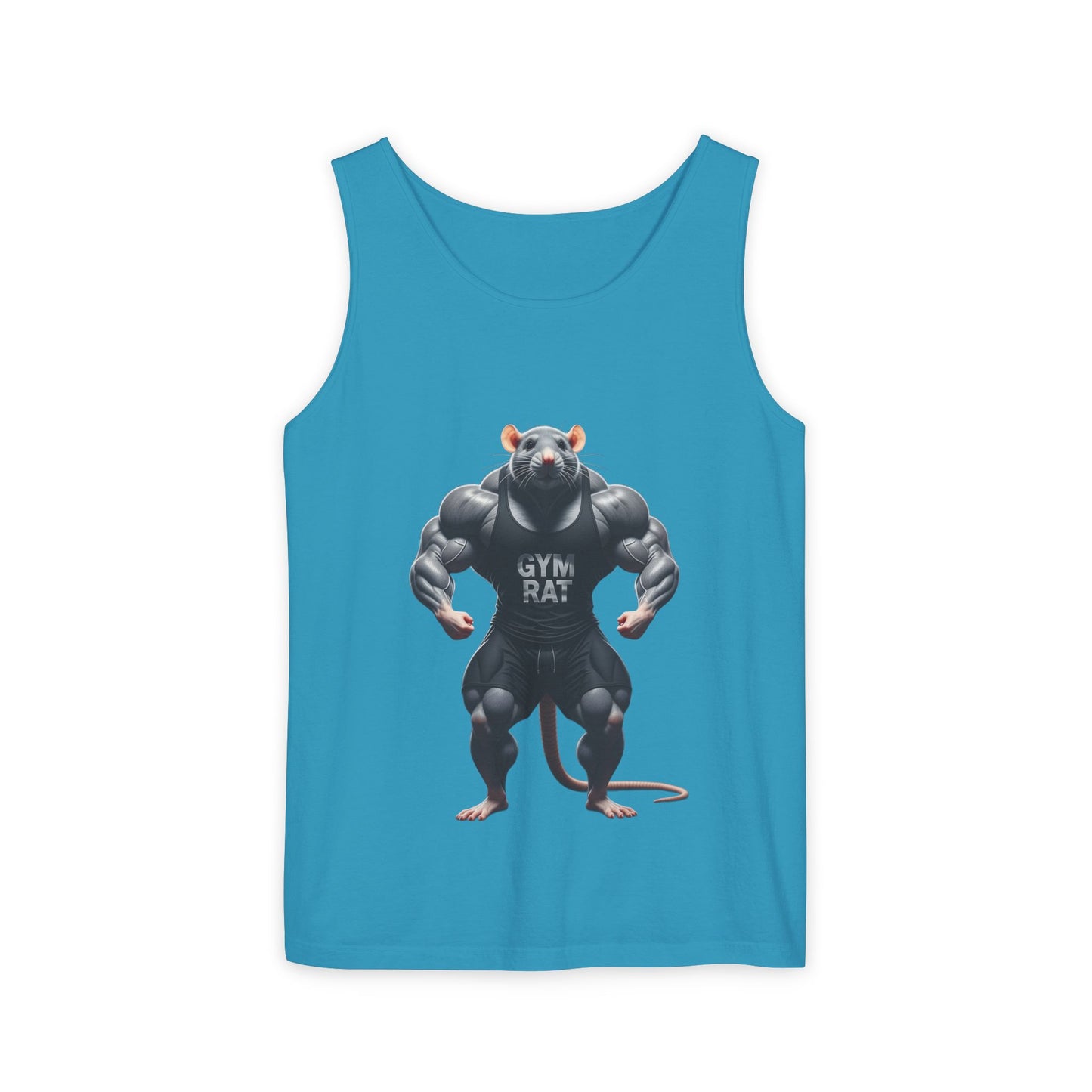 Gym Rat, Men's Front & Back Design, Tank Top, Funny Fitness Shirt,  Workout Apparel, Unique Gift for Weightlifters, Humorous Activewear