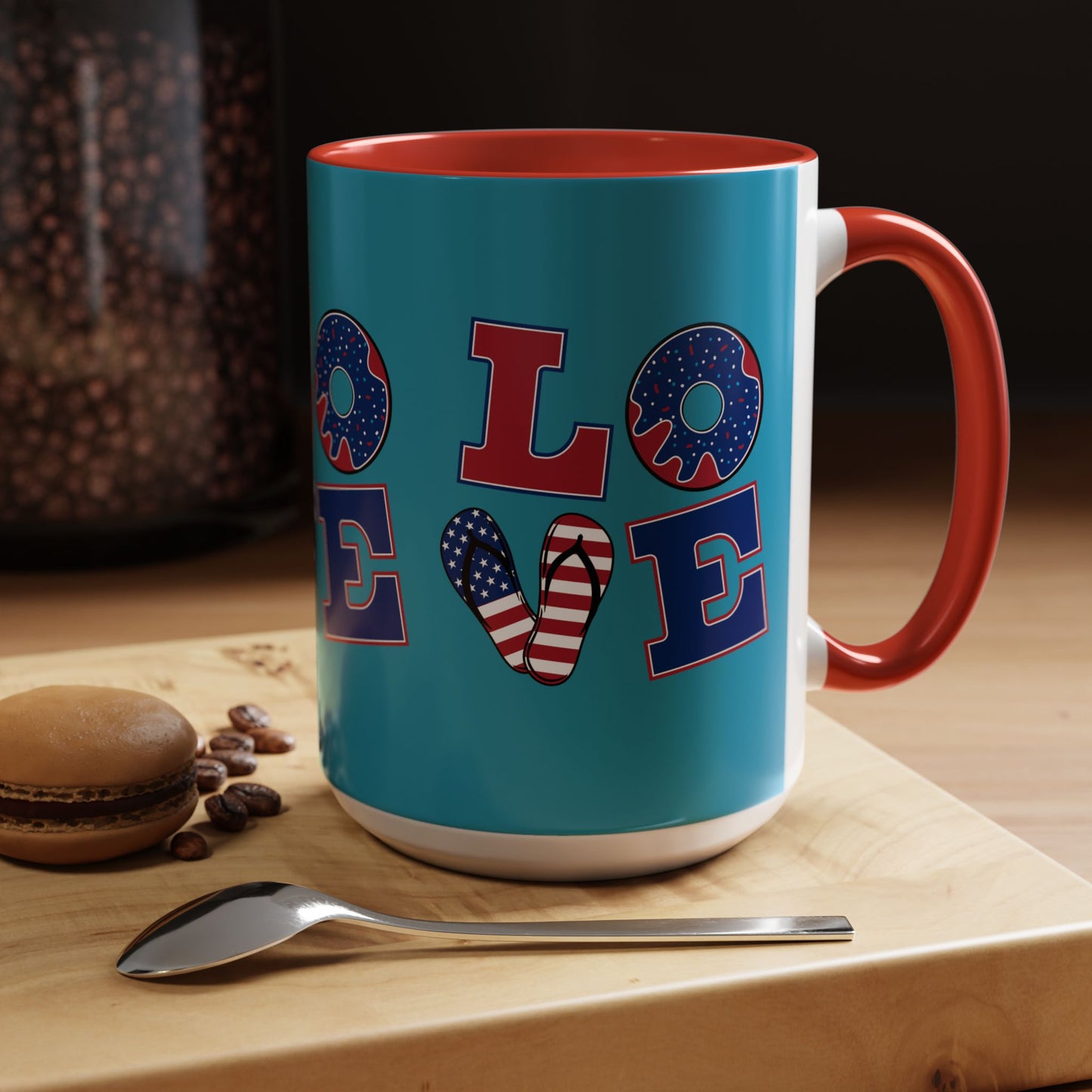 Patriotic Love Coffee Mug | 4th of July Gift, Fun Kitchen Decor, Custom Drinkware for Coffee Lovers, Unique Gift Idea