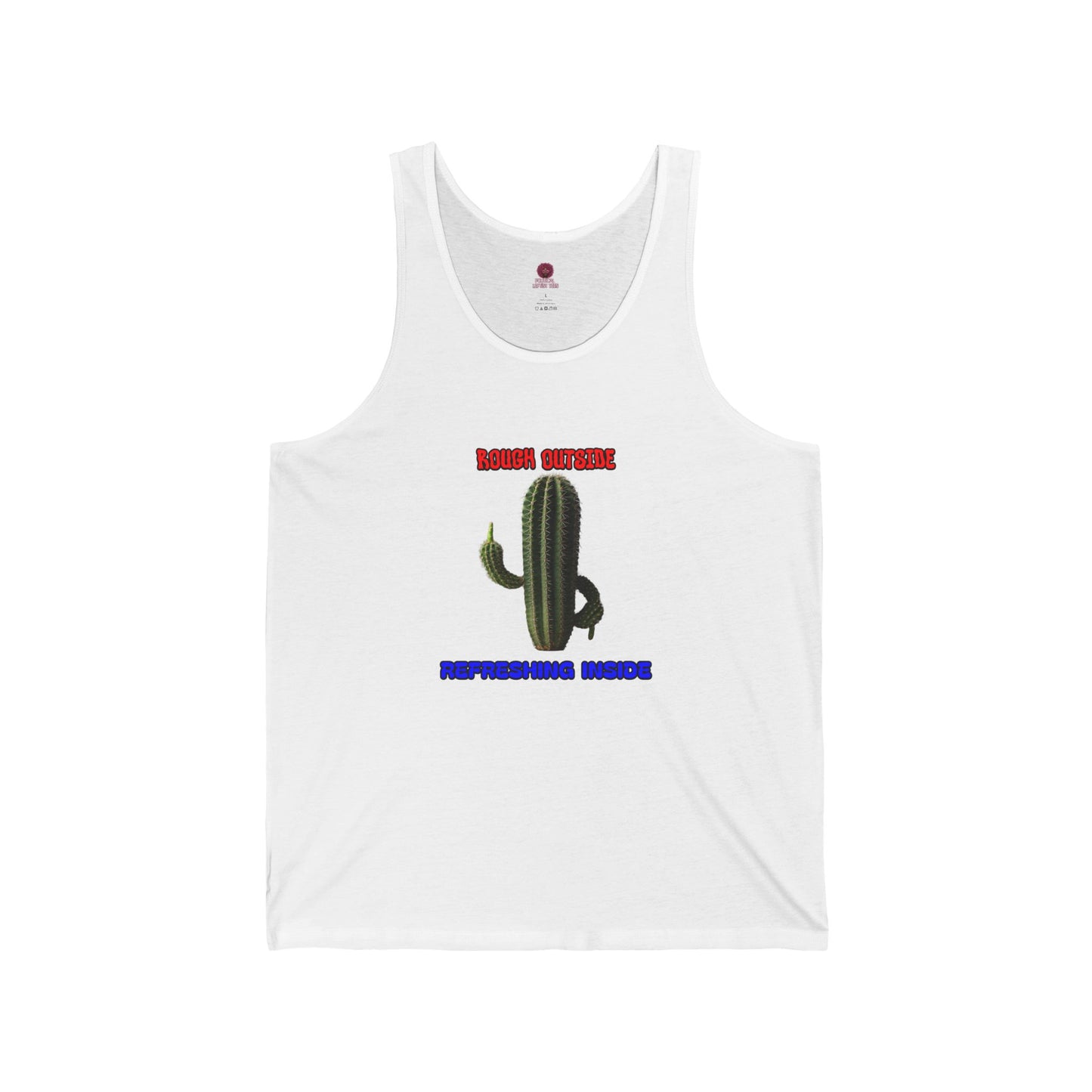 Rough Outside Refreshing Inside Cactus Themed Unisex Tank Top, Summer Vibes Tee, Refreshing Humor Top