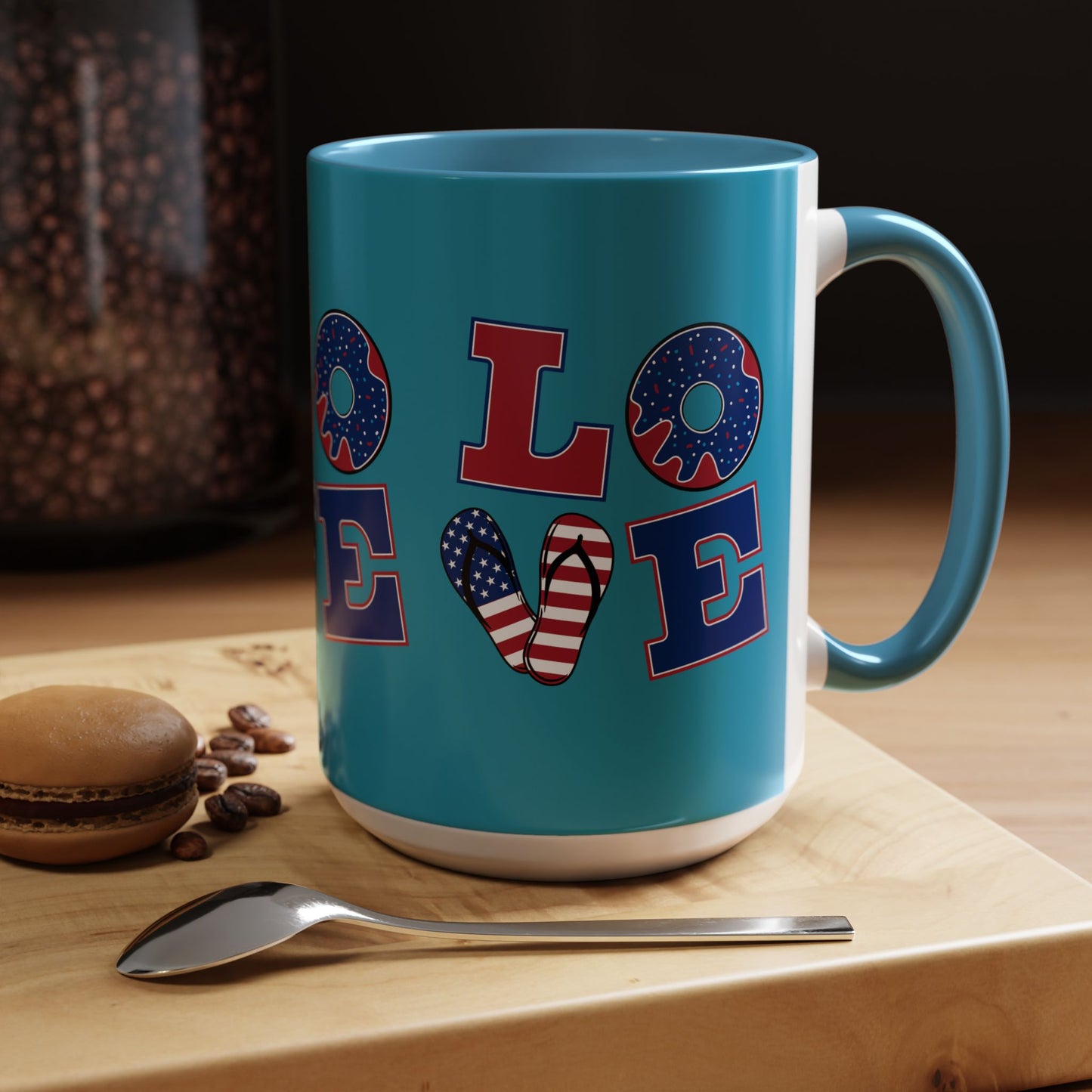 Patriotic Love Coffee Mug | 4th of July Gift, Fun Kitchen Decor, Custom Drinkware for Coffee Lovers, Unique Gift Idea