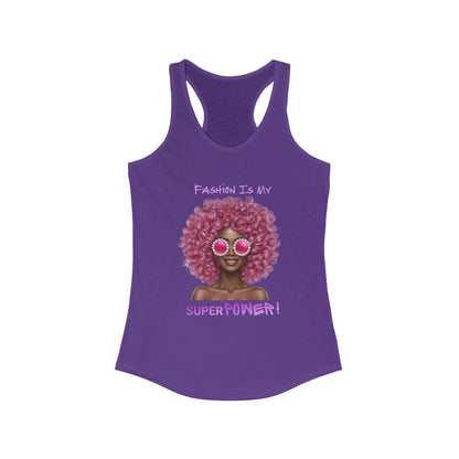 Tank Top - Women's Ideal Racerback Tank - 'Fashion Is My Superpower'