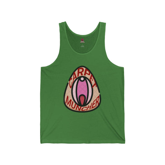 Playful Graphic Pride Tank Top - 'Carpet Muncher', Quirky Humor Unisex Graphic Tee