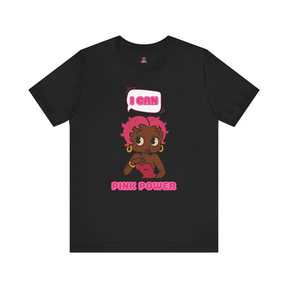 Empowering "I Can" Pink Power Tee, Unisex Graphic T-Shirt, Fun Casual Wear, Summer Fashion, Feminism Apparel