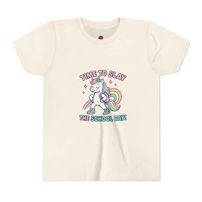 Unicorn School Day Youth Tee | Cute Kids T-Shirt, Back to School Gift, Unisex Rainbow Tee,