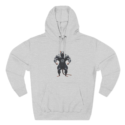 Gym Rat  Front & Back Design Fleece Hoodie For Workout, Great For Gym, Warm Winter Apparel, Unique Graphic Sweatshirt