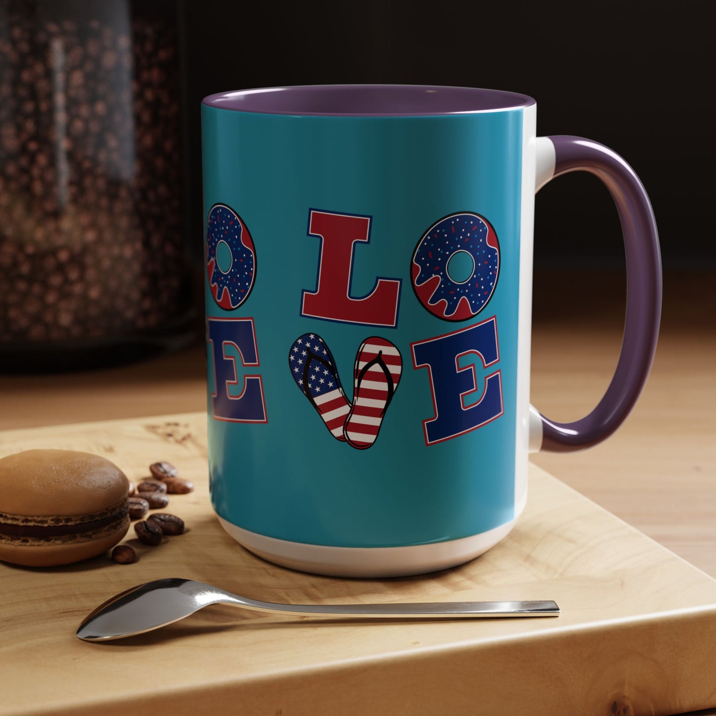 Patriotic Love Coffee Mug | 4th of July Gift, Fun Kitchen Decor, Custom Drinkware for Coffee Lovers, Unique Gift Idea