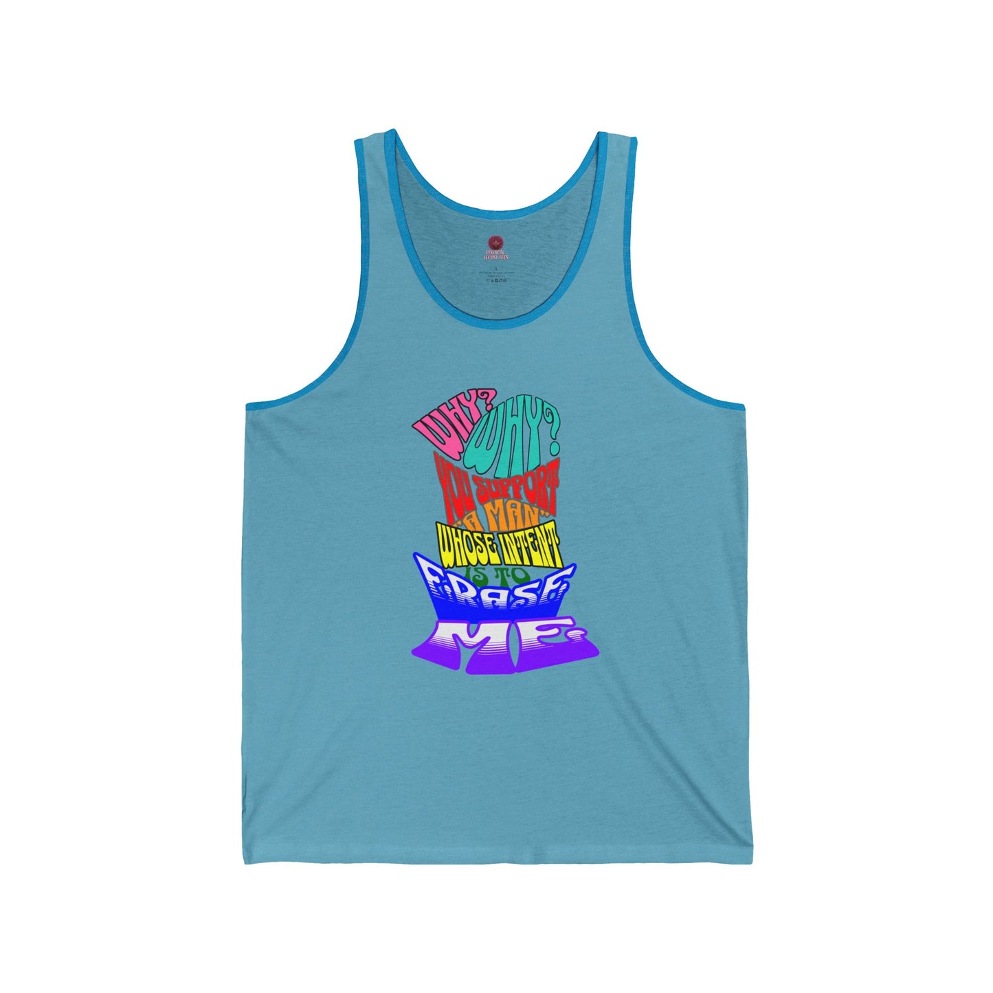 Front and Back Graphic Pride Unisex Tank Top - Why? You Support "a man"" Statement Shirt