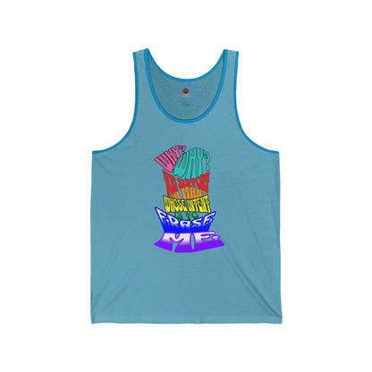 Front and Back Graphic Pride Unisex Tank Top - Why? You Support "a man"" Statement Shirt
