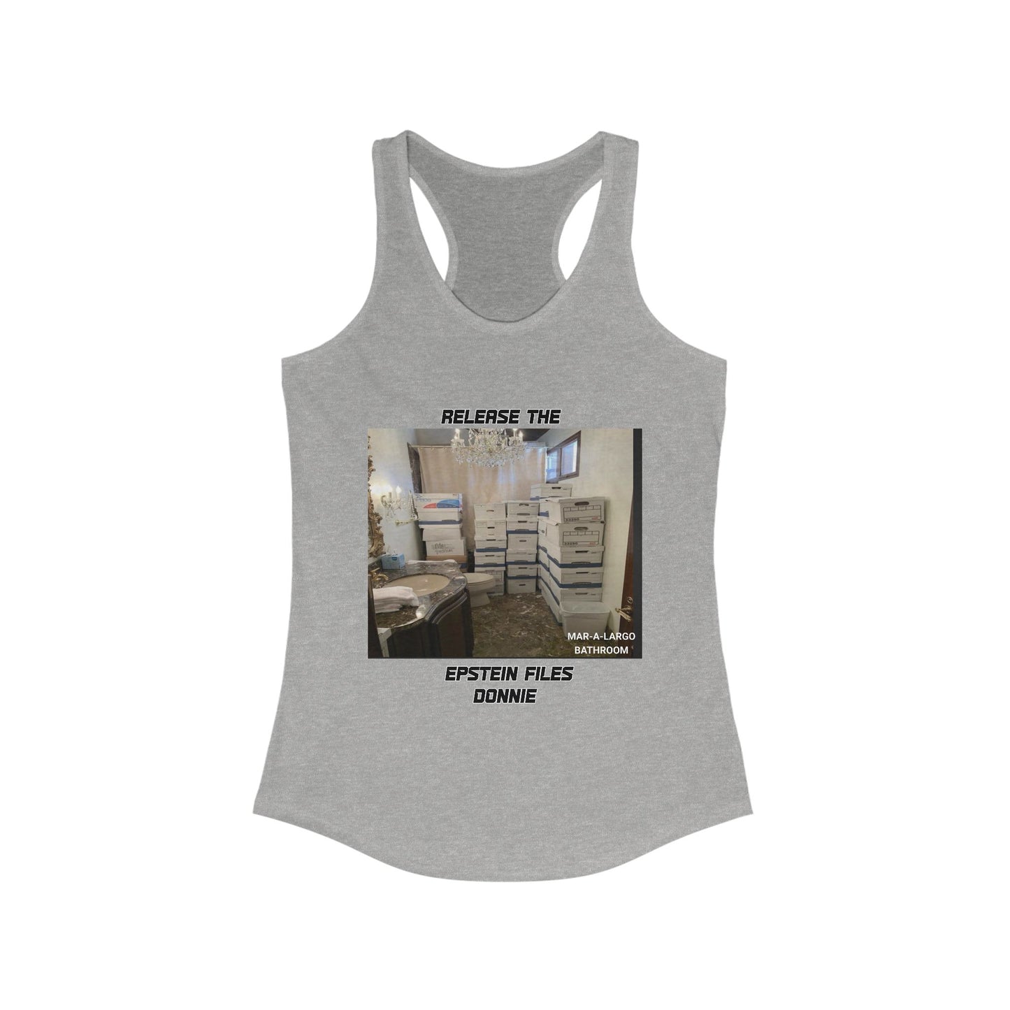 Release The Epstein Files Tee: Women's Racerback Tank Top, Casual Wear, Statement Tee, Funny & Quirky Shirt